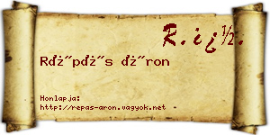 Répás Áron névjegykártya